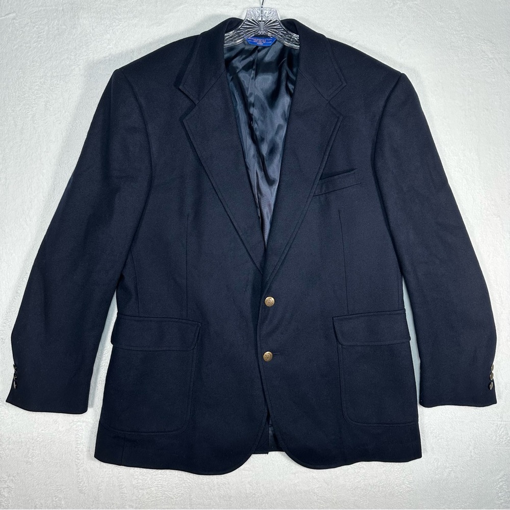 Vintage Pendleton Blazer Men's 46 Long Navy 100% Pure Virgin Wool Suit Jacket - Picture 1 of 9